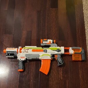 Nerf Blaster in Orange, Green, and Gray